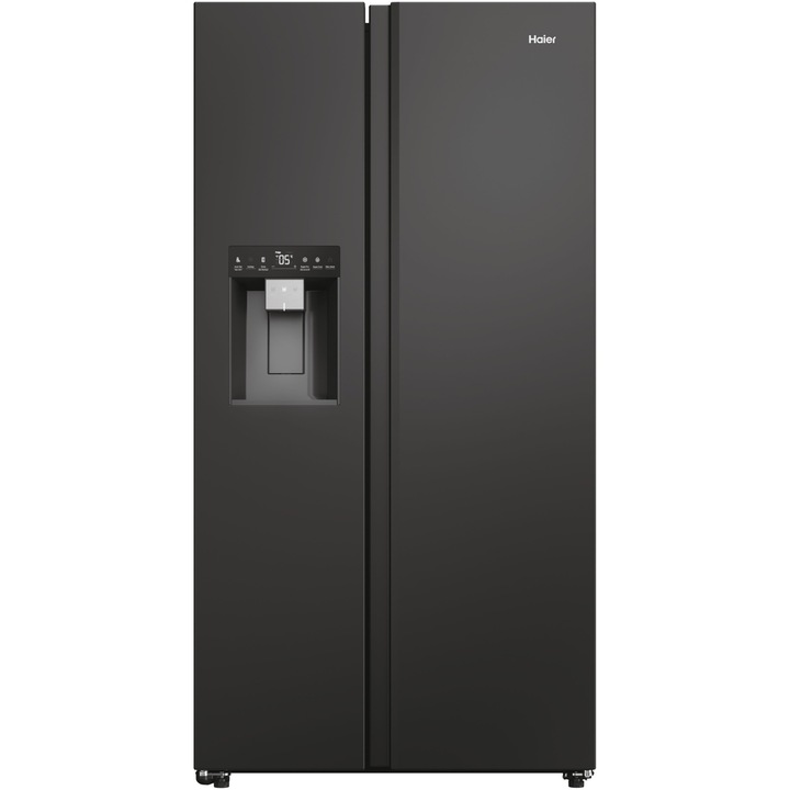 Хладилник Side by side Haier HSW59F18EIPT, 601 л, Total No Frost, Multi Air Flow, Клас E, WiFi, SuperCooling, SuperFreezing, Holidays, Диспенсър за вода и лед, H 178 см, Черен