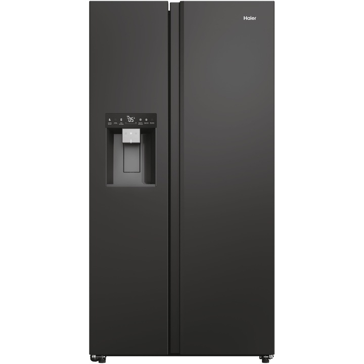 Haier HSW59F18EIPT Side by side hűtőszekrény, 601 l, Total No Frost, Multi Air Flow, E energiaosztály, WiFi, SuperCooling, SuperFreezing, Holidays, Víz- és jégadagoló, M 178 cm, Fekete
