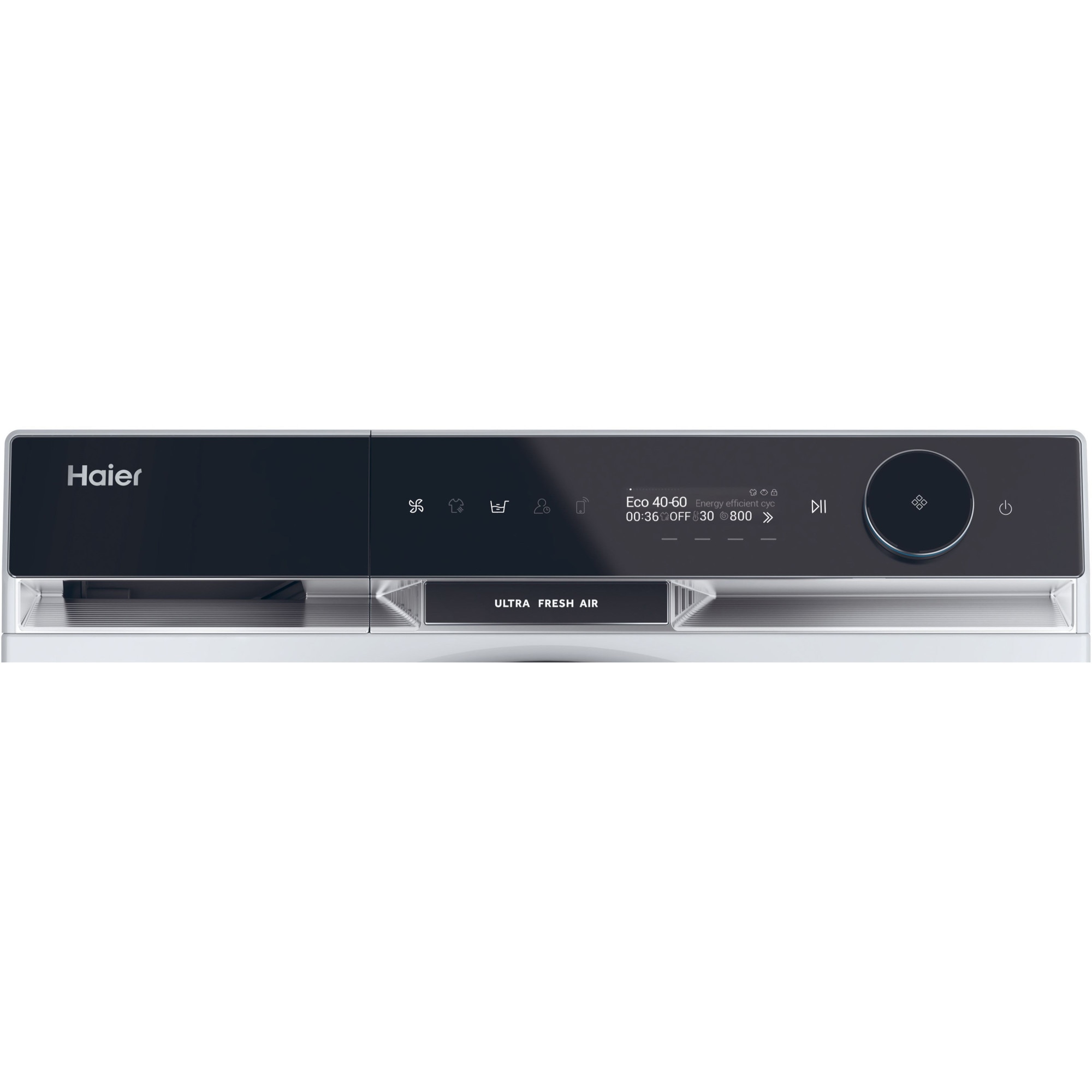 Masina de spalat rufe cu uscator Haier HWD100-B14397US, Spalare 10 kg, Uscare 6 kg, 1400 rpm, Motor Direct Motion, Clasa A, Ultra Fresh, WiFi, ABT, display LCD, Smart Dual Spray, Alb