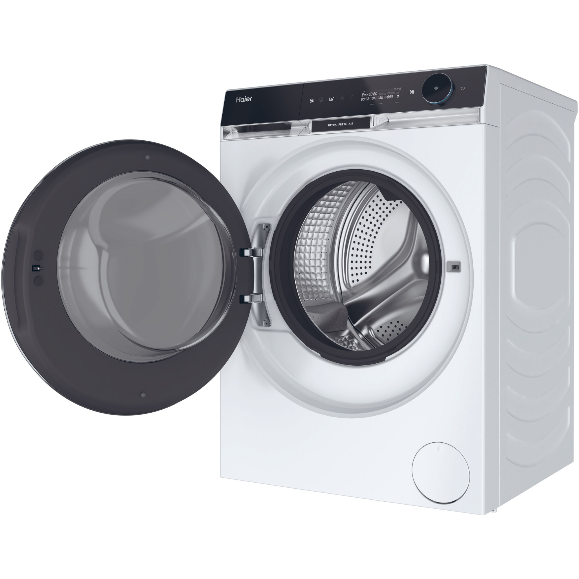 Masina de spalat rufe cu uscator Haier HWD100-B14397US, Spalare 10 kg, Uscare 6 kg, 1400 rpm, Motor Direct Motion, Clasa A, Ultra Fresh, WiFi, ABT, display LCD, Smart Dual Spray, Alb