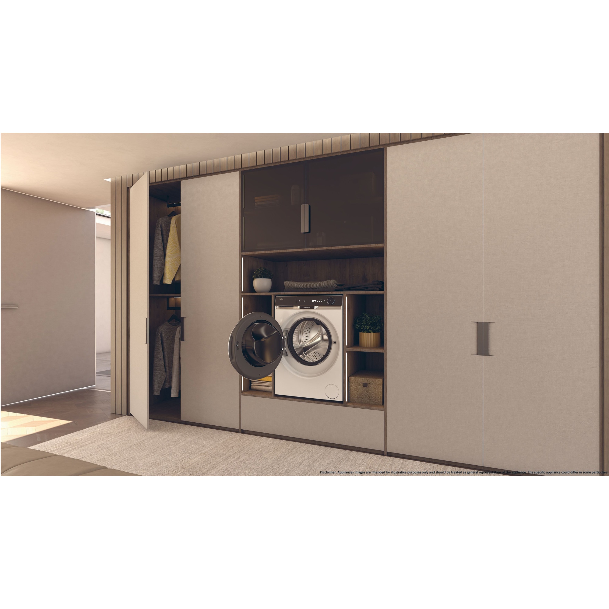 Masina de spalat rufe cu uscator Haier HWD100-B14397US, Spalare 10 kg, Uscare 6 kg, 1400 rpm, Motor Direct Motion, Clasa A, Ultra Fresh, WiFi, ABT, display LCD, Smart Dual Spray, Alb