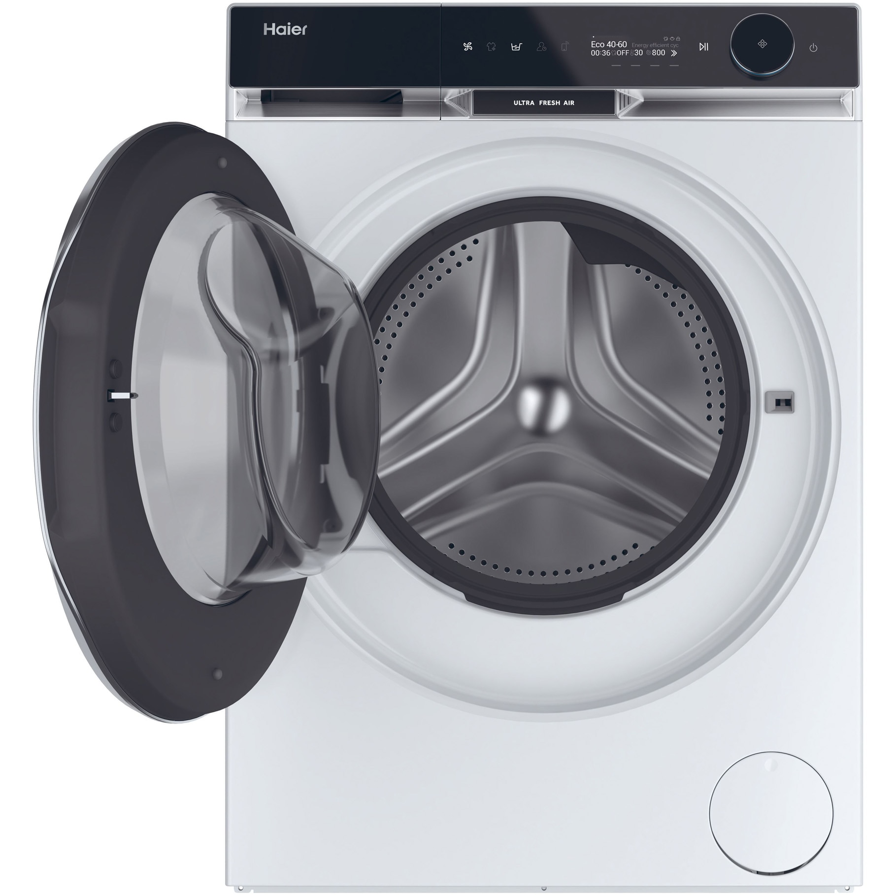Masina de spalat rufe cu uscator Haier HWD100-B14397US, Spalare 10 kg, Uscare 6 kg, 1400 rpm, Motor Direct Motion, Clasa A, Ultra Fresh, WiFi, ABT, display LCD, Smart Dual Spray, Alb