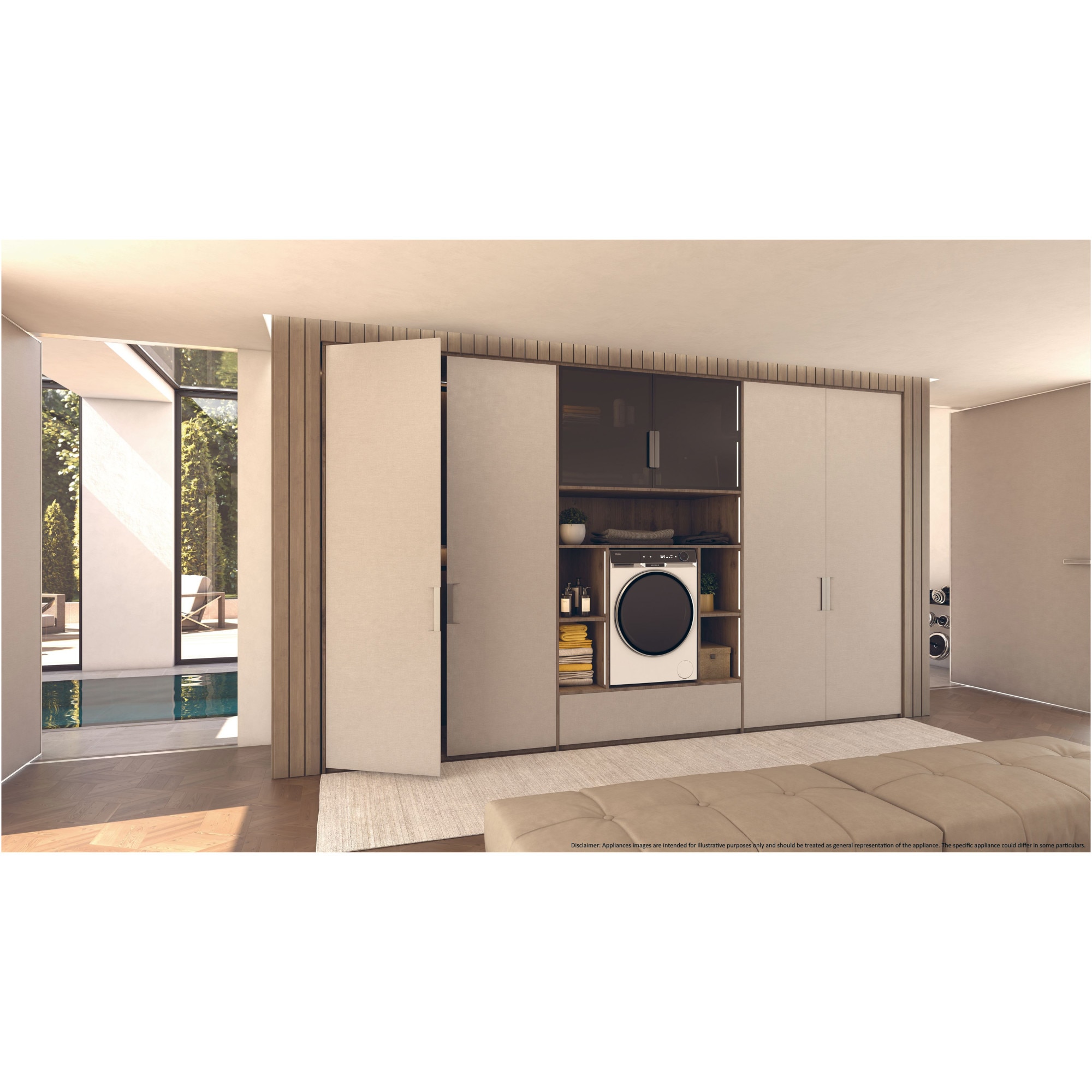 Masina de spalat rufe cu uscator Haier HWD100-B14397US, Spalare 10 kg, Uscare 6 kg, 1400 rpm, Motor Direct Motion, Clasa A, Ultra Fresh, WiFi, ABT, display LCD, Smart Dual Spray, Alb
