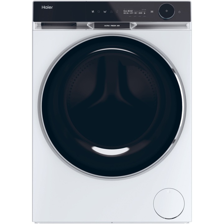 Пералня със сушилня Haier HWD100-B14397US, Пране 10 кг, Сушене 6 кг, 1400 об/мин, Мотор Direct Motion, Клас A, Ultra Fresh, WiFi, ABT, LCD дисплей, Smart Dual Spray, Бял