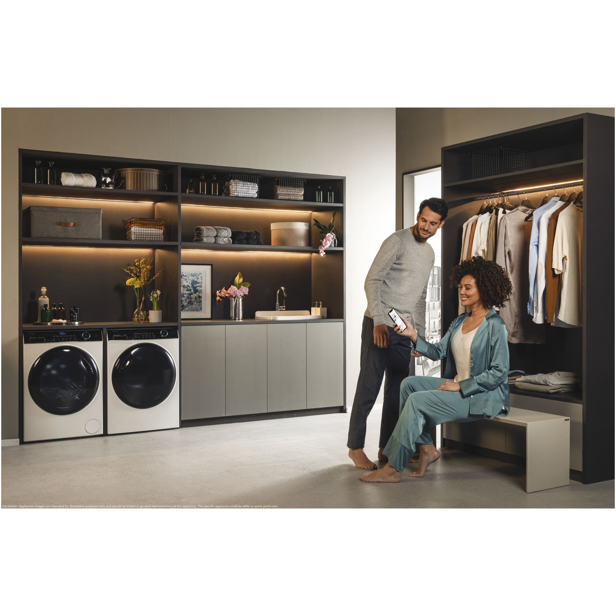 Masina de spalat Haier HW80-B14959EU1-S, 8 kg, 1400 rpm, Motor Direct Motion, Clasa A, Refresh, WiFi, Steam, Alb