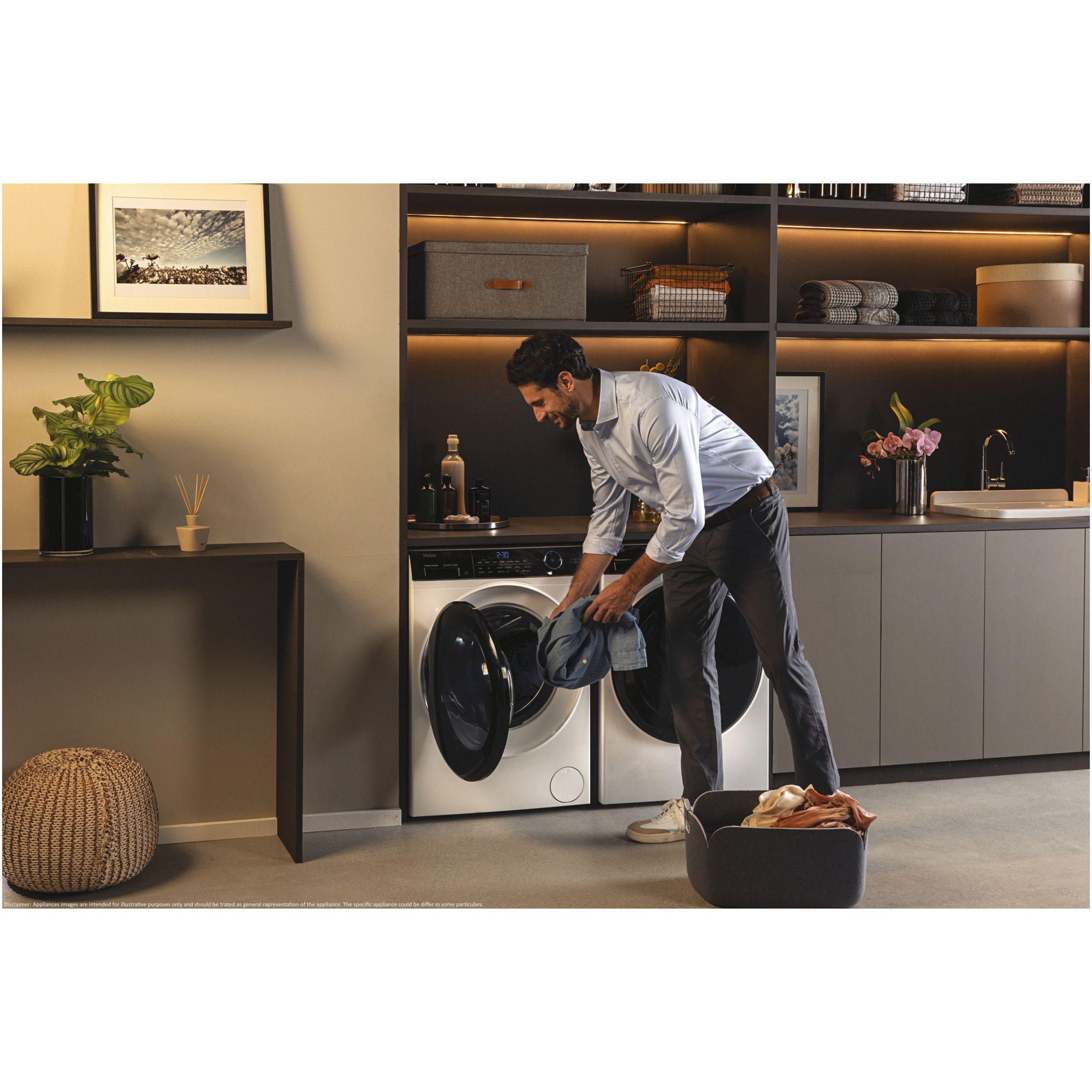 Masina de spalat Haier HW80-B14959EU1-S, 8 kg, 1400 rpm, Motor Direct Motion, Clasa A, Refresh, WiFi, Steam, Alb