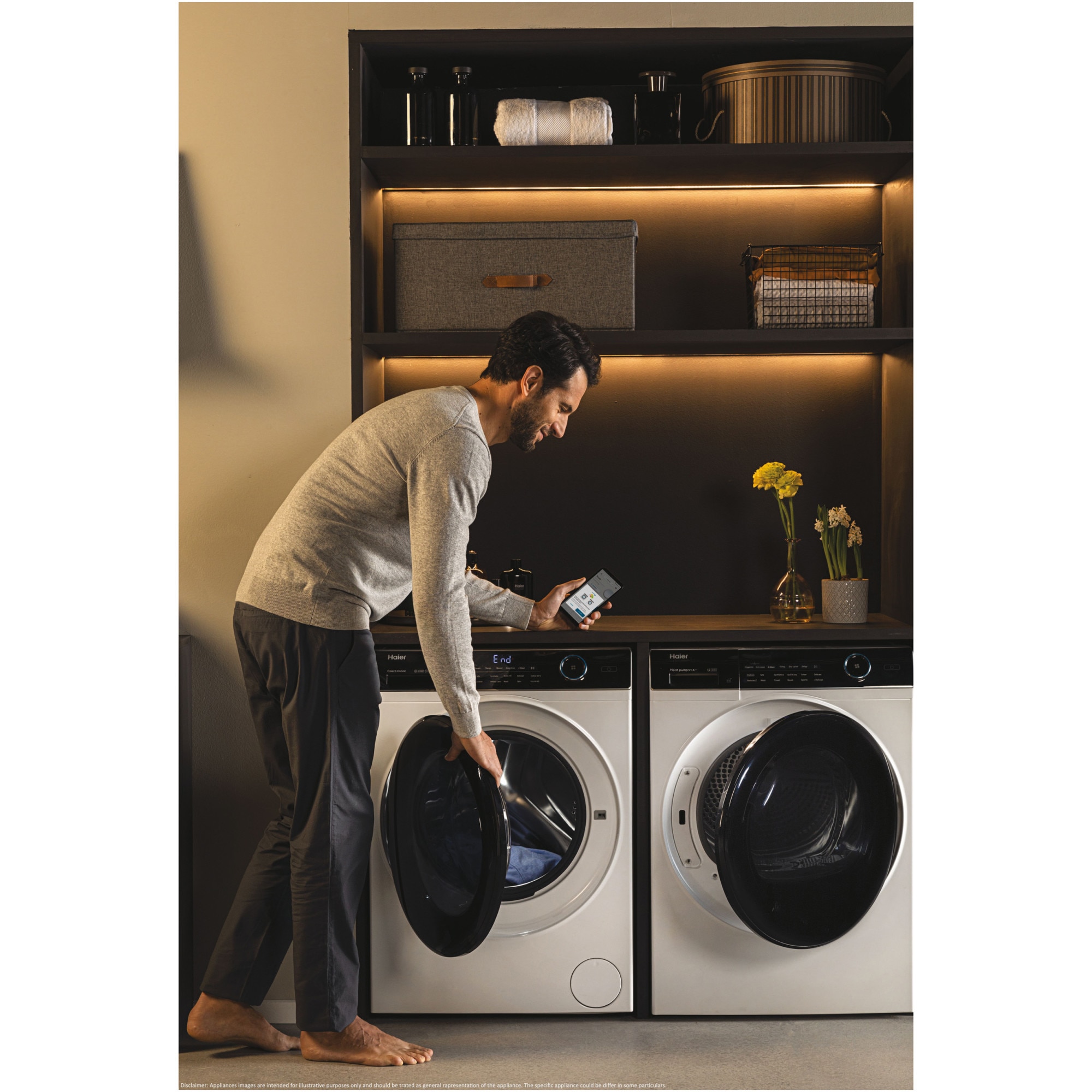 Masina de spalat Haier HW80-B14959EU1-S, 8 kg, 1400 rpm, Motor Direct Motion, Clasa A, Refresh, WiFi, Steam, Alb