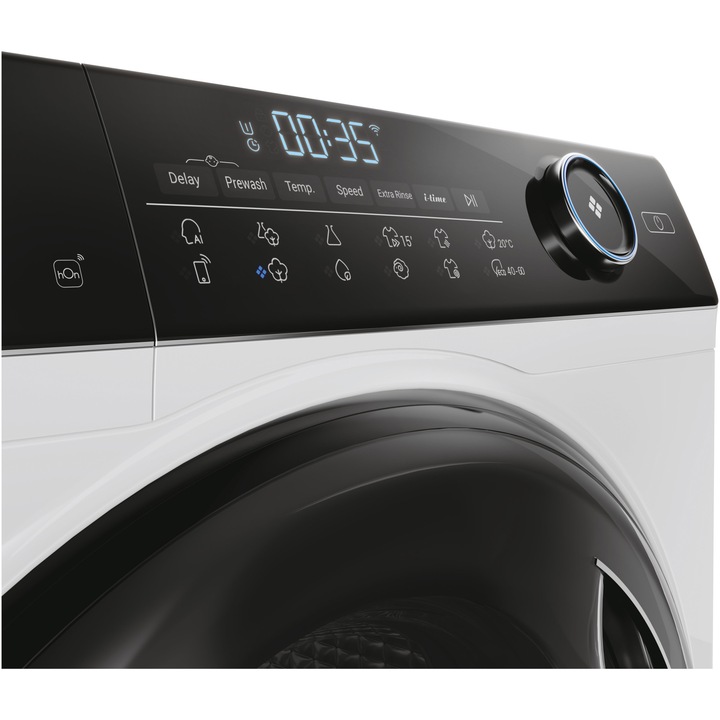 Masina de spalat Haier HW80-B14959EU1-S, 8 kg, 1400 rpm, Motor Direct Motion, Clasa A, Refresh, WiFi, Steam, Alb