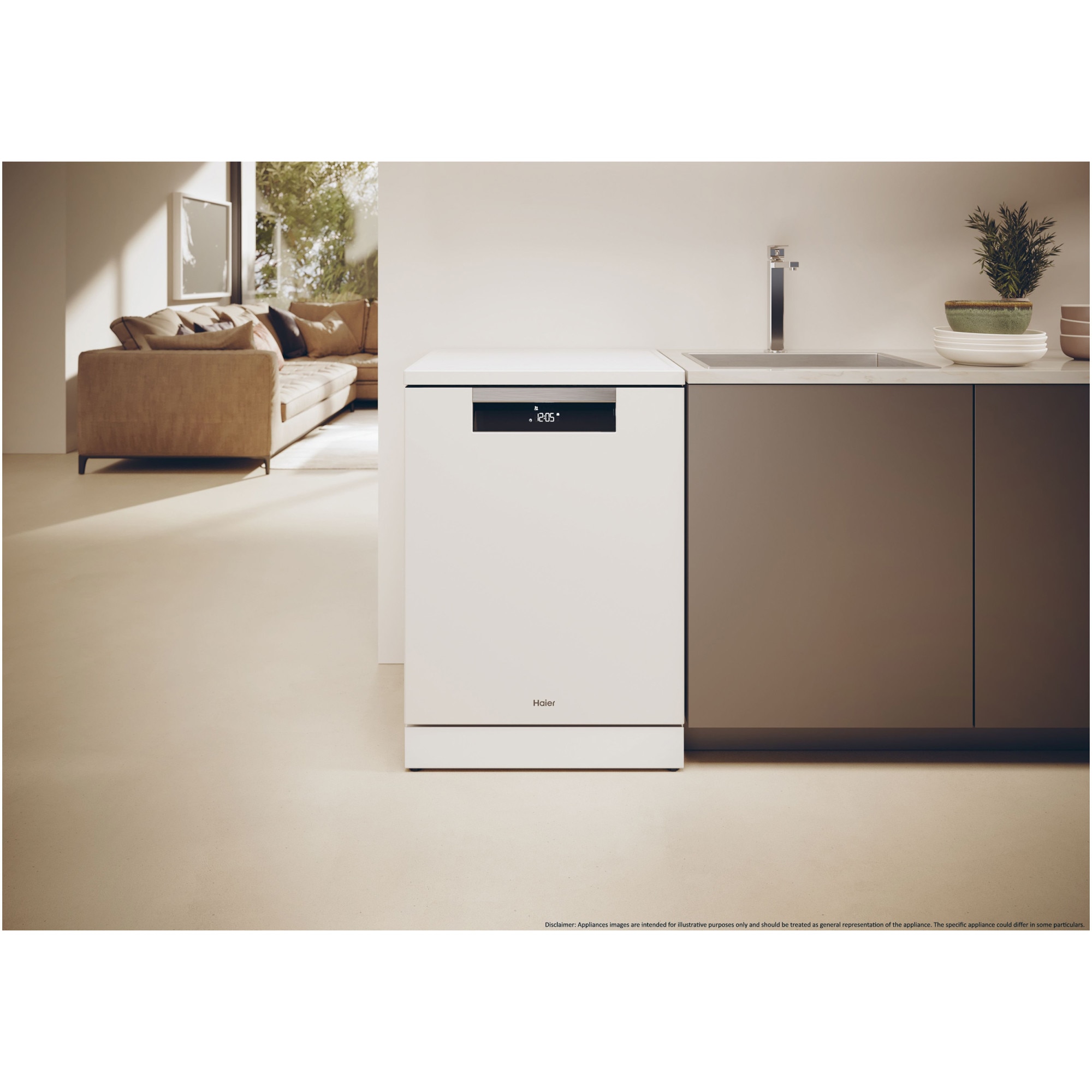 Masina de spalat vase Haier XF 6B2M3PW, 16 seturi, 10 programe, Clasa B, Motor Inverter, WiFi, H-Spray Arm, Flex Zone, Part Light, Powerwash, Automatic Open Door, 60 cm, Alb