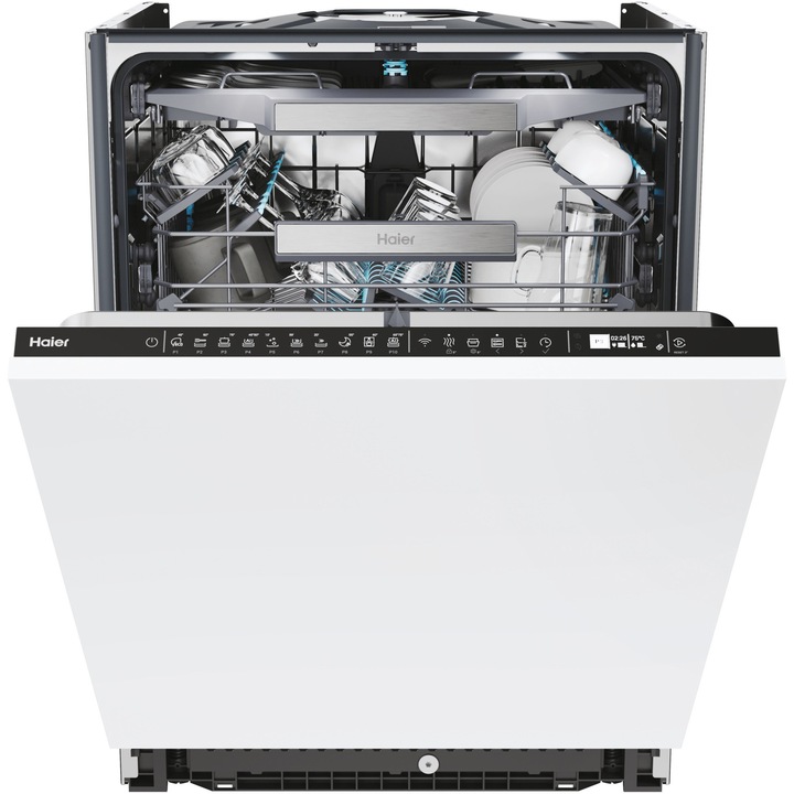 Съдомиялна за вграждане Haier XI 4A4M4PB, 14 комплекта, 10 програми, Клас A, Инверторен мотор, WiFi, H-Spray Arm, Flex Zone, Powerwash, Automatic Open Door, 60 см