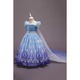 Rochie Elsa Frozen 2 pentru Copii, Set cu Peruca, Bijuterii si Accesorii, EvrikaUnity®, Regina Ghetii, Tesatura Premium, 5-6 ani, 130 cm, Albastru/ Mov/ Alb