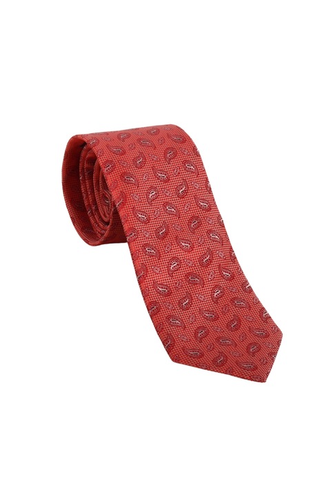 Cravata poliester, DUK, Model Paisley, Imprimeu Uni, 7.7 x 150 cm, DK40037- 77, Rosu