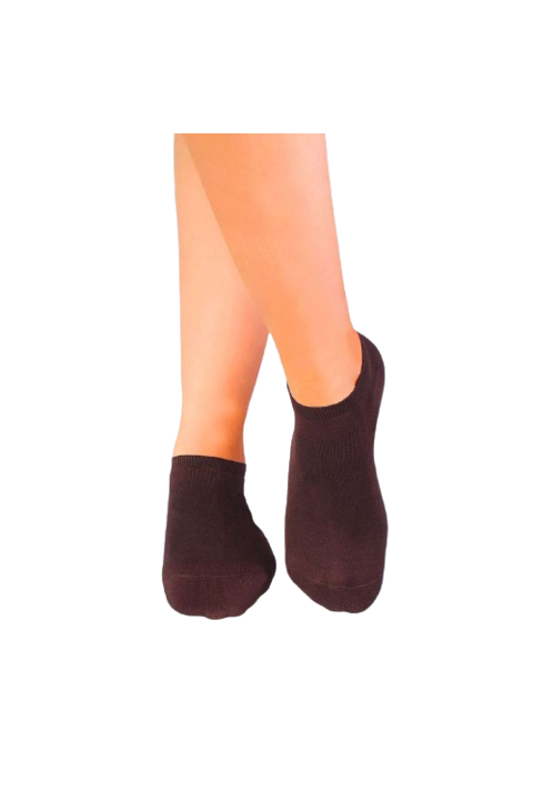 Кафяви къси чорапи от мерсеризиран памук