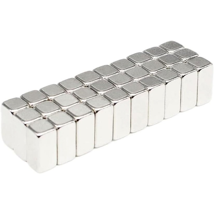 Set 30 Magneti Neodim foarte puternici, forma bloc, dimensiuni 10mm x 5mm x 5mm, 2 Kg forta - MagNeo