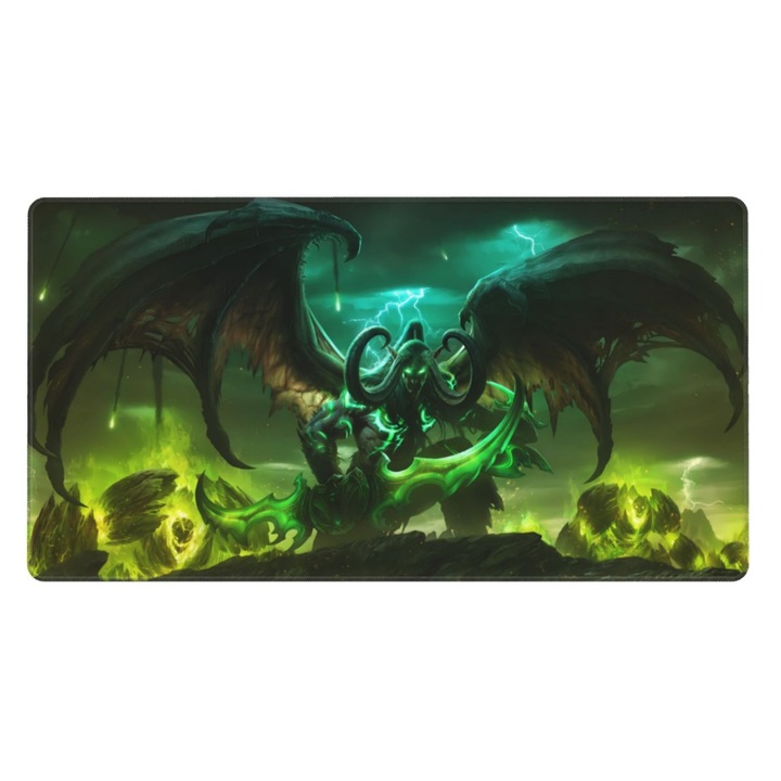 Mousepad Gaming Profesional Rebaike, 40x90cm, Lycra, Baza Antialunecare, Margini Intarite, Rezistent la Lichide, Multicolor