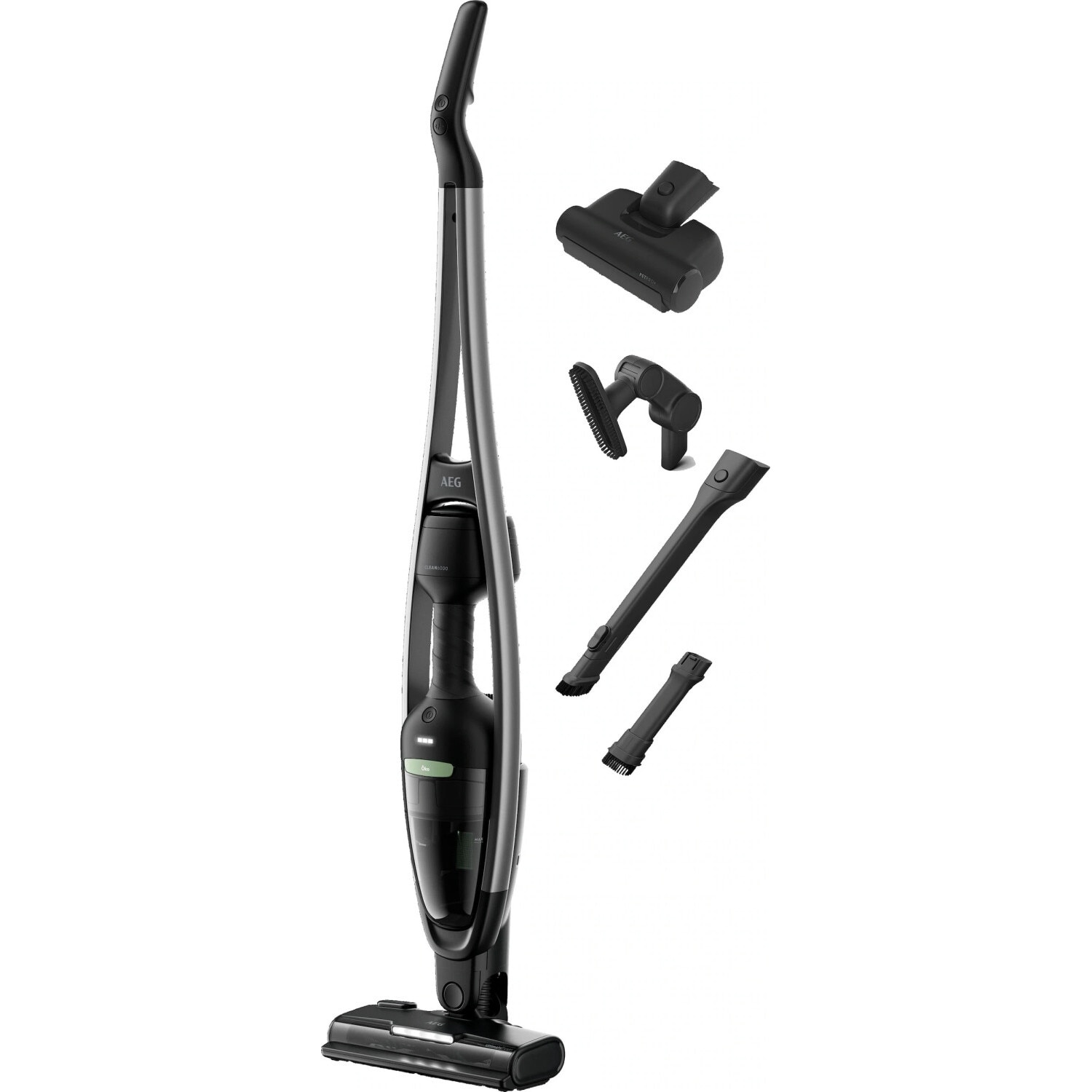 Aspirator Vertical AEG AS62B25OKO Öko 6000, 40 Min, 25.2 V, 0.3 Litri, Negru