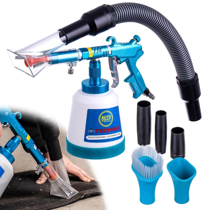 Pistol de spalare tapiterie, rufe sub aspirator, accesorii duze aspiratie