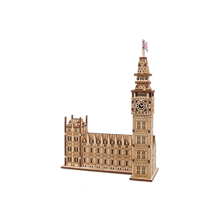 3D fa puzzle, Ugears, Big Ben, 14+ éves, 63 darab