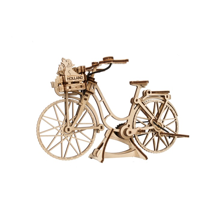 3D fa puzzle, Ugears, holland kerékpár, 14+ év, 75 db