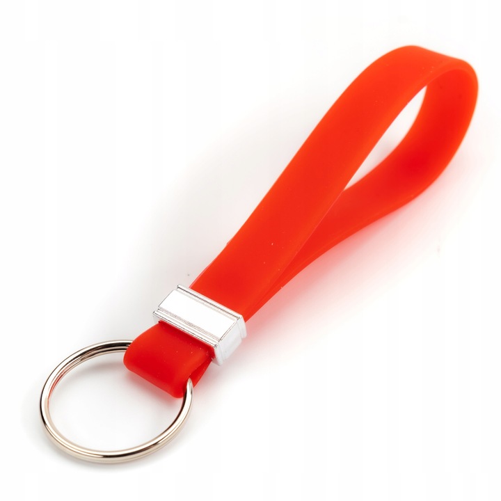 Breloc, Silicon De Inalta Calitate, Rezistent La Conditiile Meteorologice Si Mecanice, Flexibilitate, Lungime 10cm Fara Inel, Cu Inel 12.5cm, Rosu