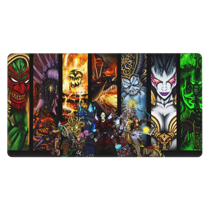 Mousepad Gaming Rebaike, 40x90cm, Lycra, Baza Antialunecare, Margini Intarite, Multicolor