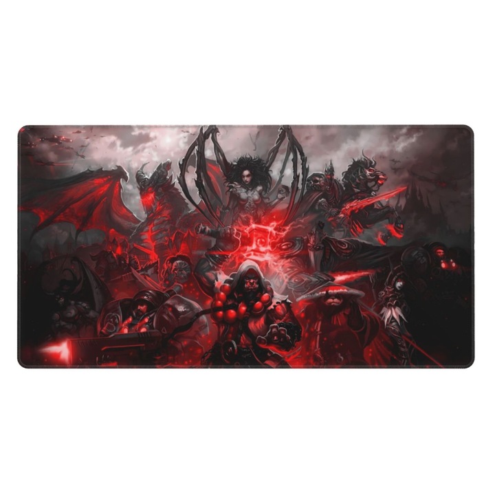 Mousepad Gaming Rebaike, 40x90cm, Lycra, Baza Antialunecare, Margini Intarite, Multicolor