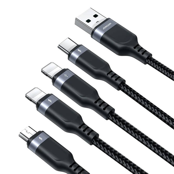 USB adatkábel Joyroom S-1t4018a18 4 az 1-ben Usb-c / Lightning / 3,5a / 1,2 M (fekete)