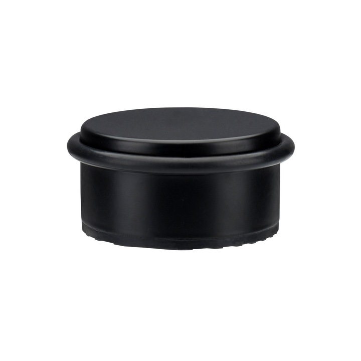 Opritor de usa Shopiens® pentru podea, mobil, cu 1 inel, din otel, 100 x 47 mm, negru mat