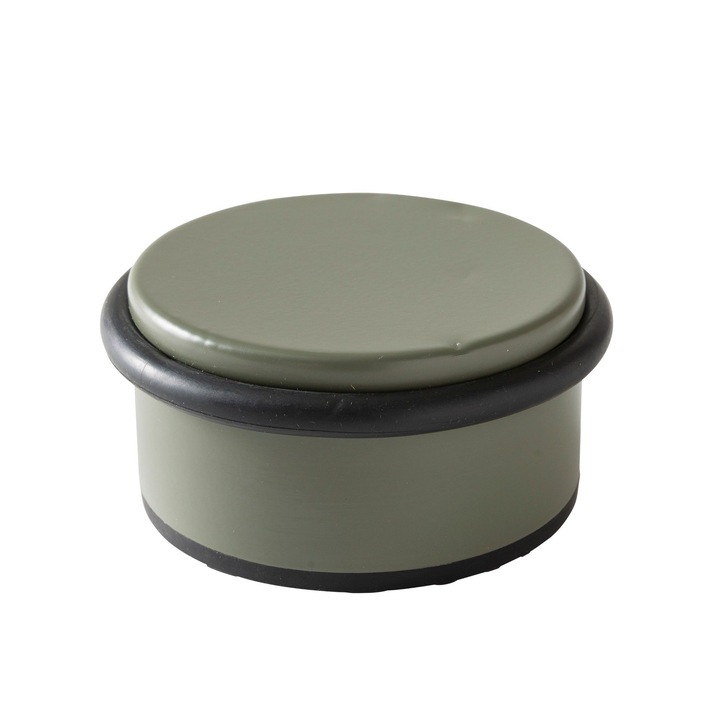 Opritor de usa Shopiens® pentru podea, mobil, cu 1 inel, din otel, 100 x 47 mm, verde