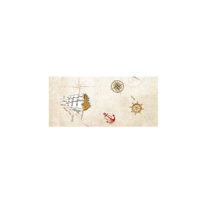 Set x5 Role Tapet 3D, autoadeziv/autocolant, AT PERFORMANCE®, spuma moale, design modern, pentru interior, usor de curatat, rezistent la apa, 68cmx2.8m, model corabie, pirati