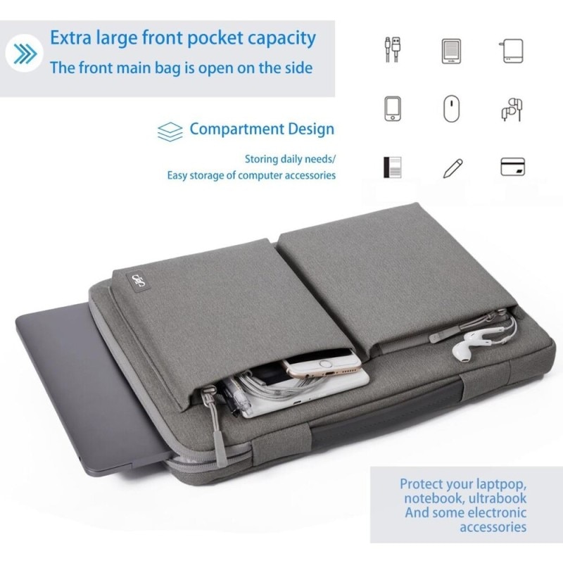 Geanta laptop waterproof, Seine Scene Orleans 16", grey