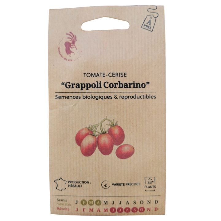 Seminte bio tomate traditionale Cherry Grappoli Corbarino, 35buc