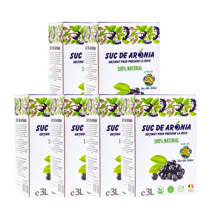 Pachet 6x3L Suc Aronia 100% NATURAL- Fara conservanti