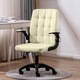 Scaun de birou, Quasar & Co.®, ergonomic, manere rabatabile, sezut si spatar buretat, inaltime reglabila, scaune 5 roti pivotante, rotativ, sistem rotire 360°, piele ecologica, GAMA, crem