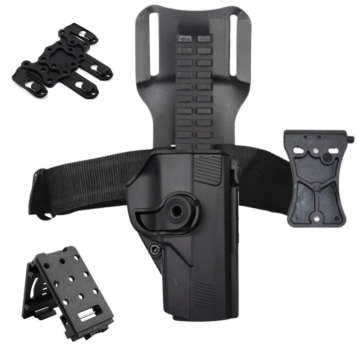 Set Holster Toc Pistol BERETTA PX4 Storm cu 3 Sisteme de Prindere, pe Picior, pe Centura, pe Chinga Molle, OPRA Tactic