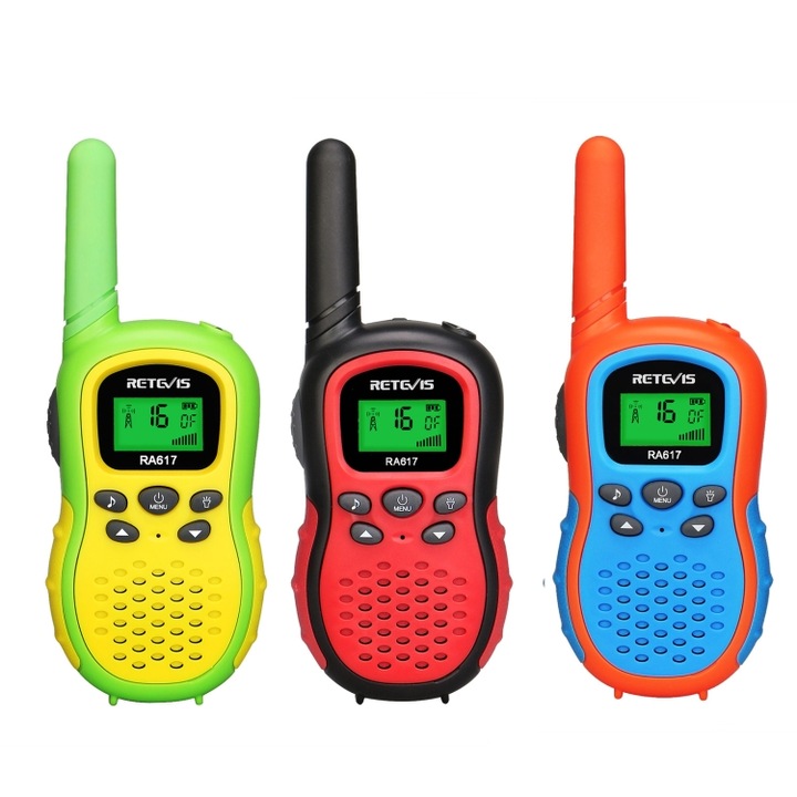 Gyermek walkie-talkie szett vidám színekben. Nagy távolságra, tartós, könnyen használható. Ideális szabadtéri kalandokhoz. Piros