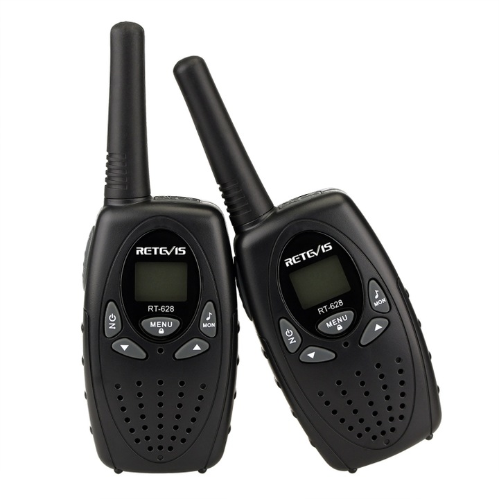 2 Walkie-Talkie állomás gyerekeknek, távolsági, tiszta hang, könnyen használható, fekete