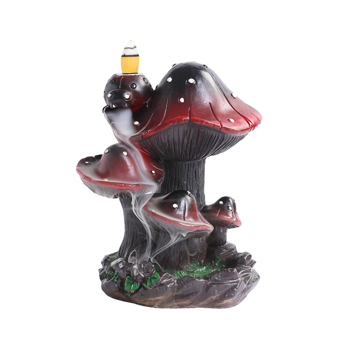 Fantana de Fum Backflow, Aromaterapie, cu Efect Cascada de Gheata Calda, Ceramica si Lemn, Efect de Relaxare, Multicolor