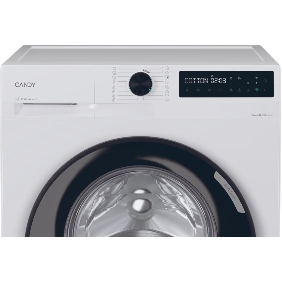 Masina de spalat rufe Candy BR 48B6-S, clasa energetica A-10%, 8 kg, 1400 rpm, Motor Inverter, ProActive Wash, conectivitate WiFi/ hOn app, Soft Drum, Clean Shield, alba