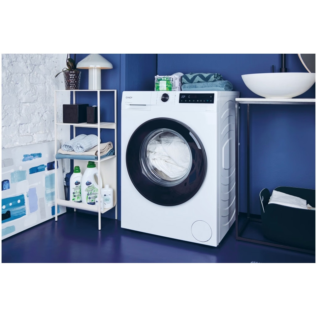 Masina de spalat rufe Candy BR 48B6-S, clasa energetica A-10%, 8 kg, 1400 rpm, Motor Inverter, ProActive Wash, conectivitate WiFi/ hOn app, Soft Drum, Clean Shield, alba