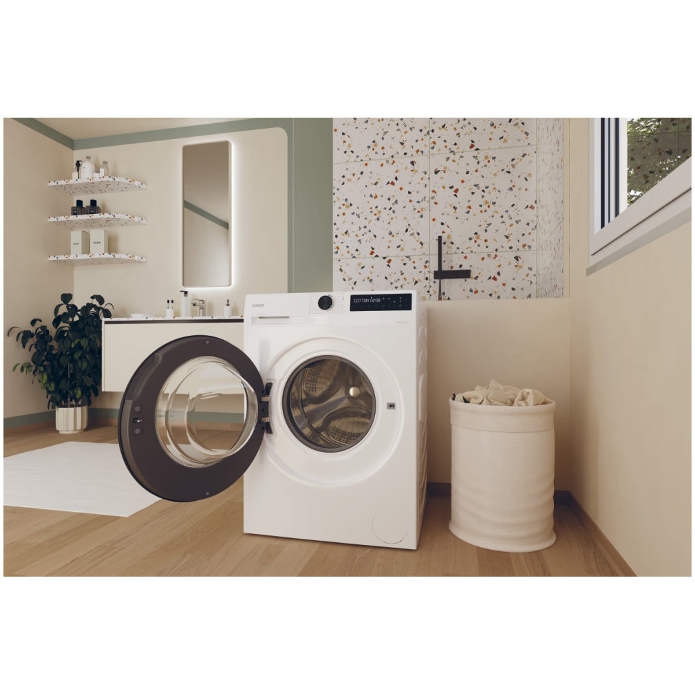 Masina de spalat rufe Candy BR 48B6-S, clasa energetica A-10%, 8 kg, 1400 rpm, Motor Inverter, ProActive Wash, conectivitate WiFi/ hOn app, Soft Drum, Clean Shield, alba