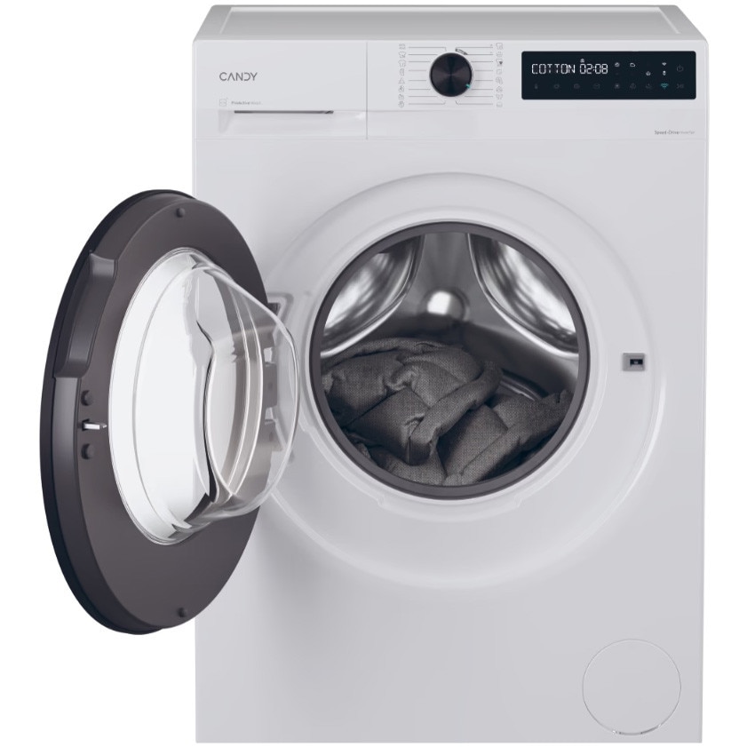 Masina de spalat rufe Candy BR 48B6-S, clasa energetica A-10%, 8 kg, 1400 rpm, Motor Inverter, ProActive Wash, conectivitate WiFi/ hOn app, Soft Drum, Clean Shield, alba