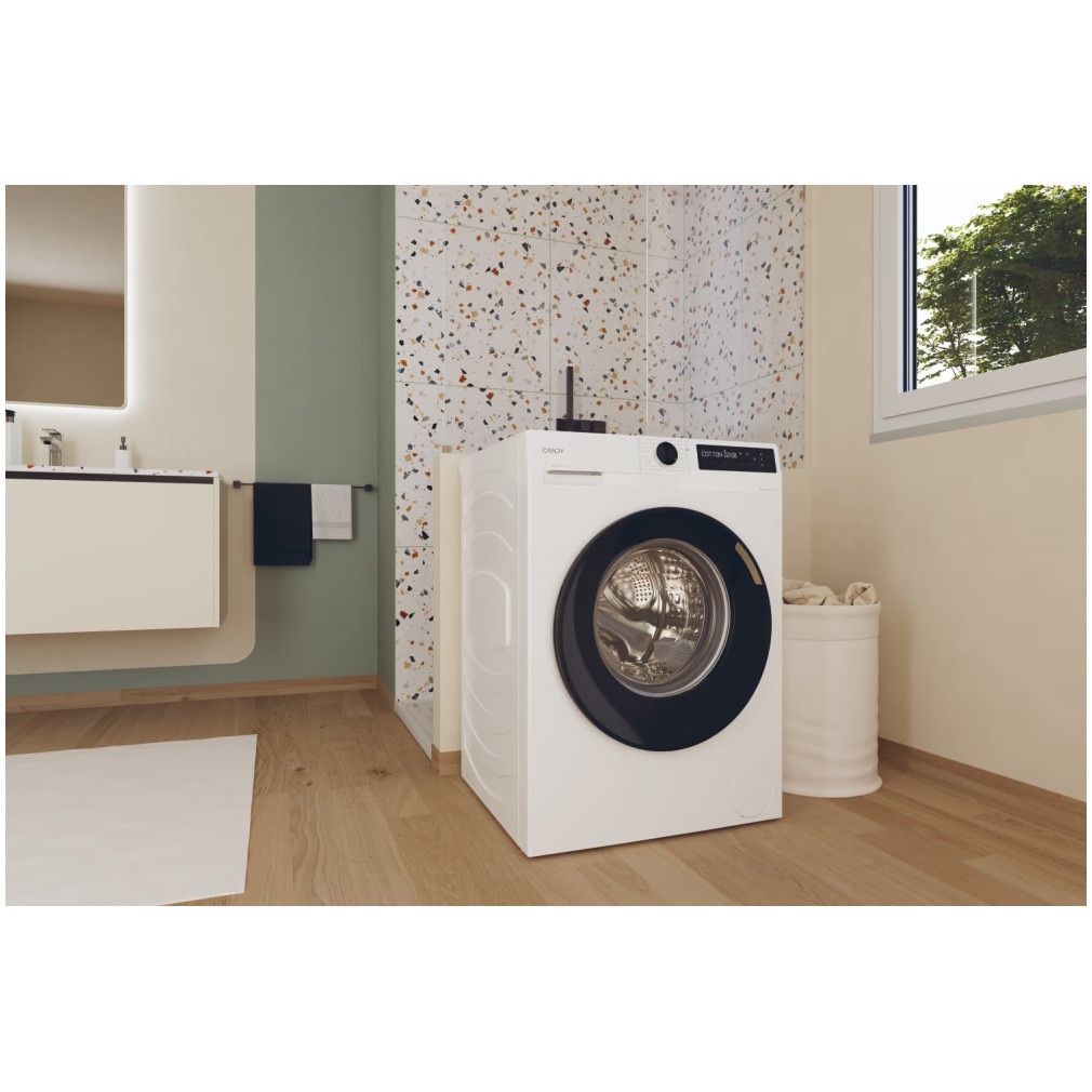 Masina de spalat rufe Candy BR 48B6-S, clasa energetica A-10%, 8 kg, 1400 rpm, Motor Inverter, ProActive Wash, conectivitate WiFi/ hOn app, Soft Drum, Clean Shield, alba