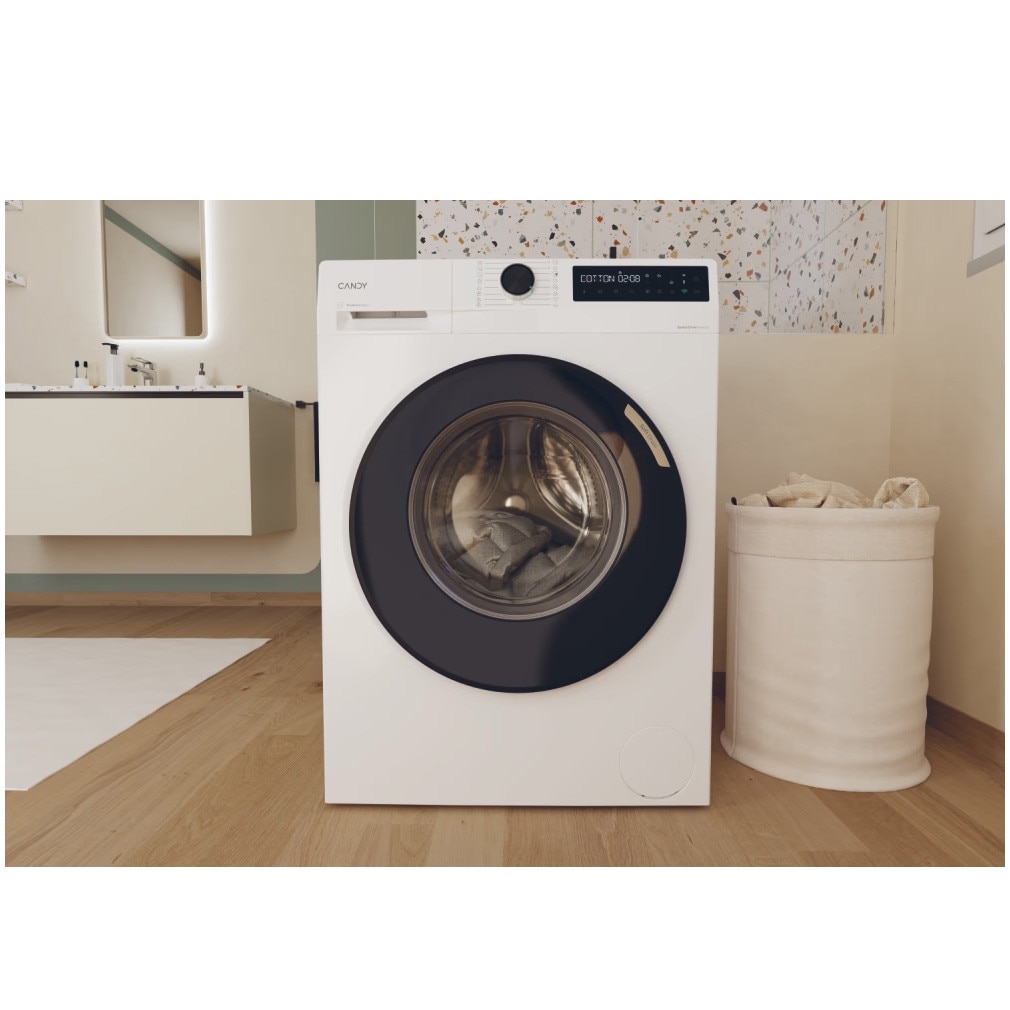 Masina de spalat rufe Candy BR 48B6-S, clasa energetica A-10%, 8 kg, 1400 rpm, Motor Inverter, ProActive Wash, conectivitate WiFi/ hOn app, Soft Drum, Clean Shield, alba