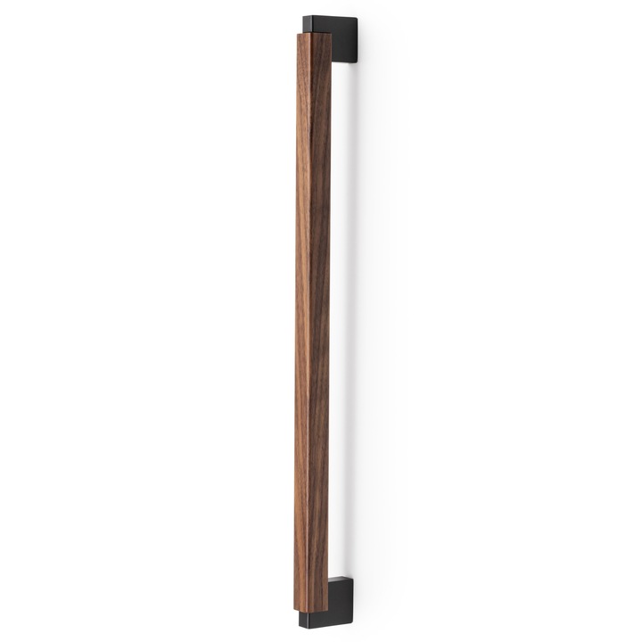 Maner pentru mobila Duo Big, finisaj gri lava / nuc, L:536 mm