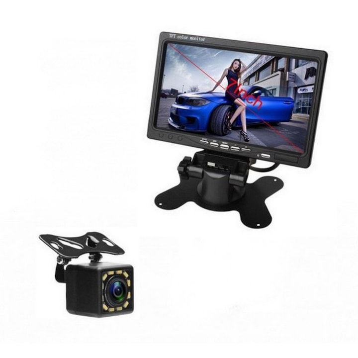 Monitor auto Lcd Led 7 Inch + Camera 12 led