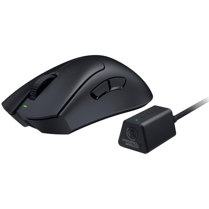 Мишка Razer DeathAdder V3 Pro, 5 програмируеми бутона, Резолюция 30000 DPI, Включен безжичен донгъл HyperPolling, Черен