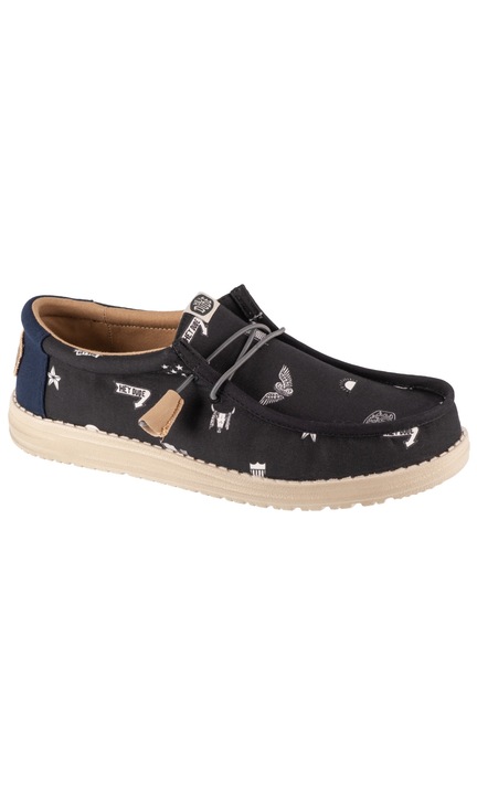 HEYDUDE WALLY STARS N SKULLS PRINT 41284, Negru