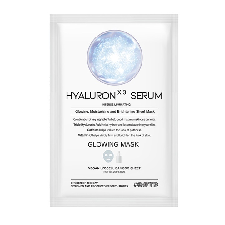 Masca tip servetel #OOTD cu trei tipuri de acid hialuronic, 25g