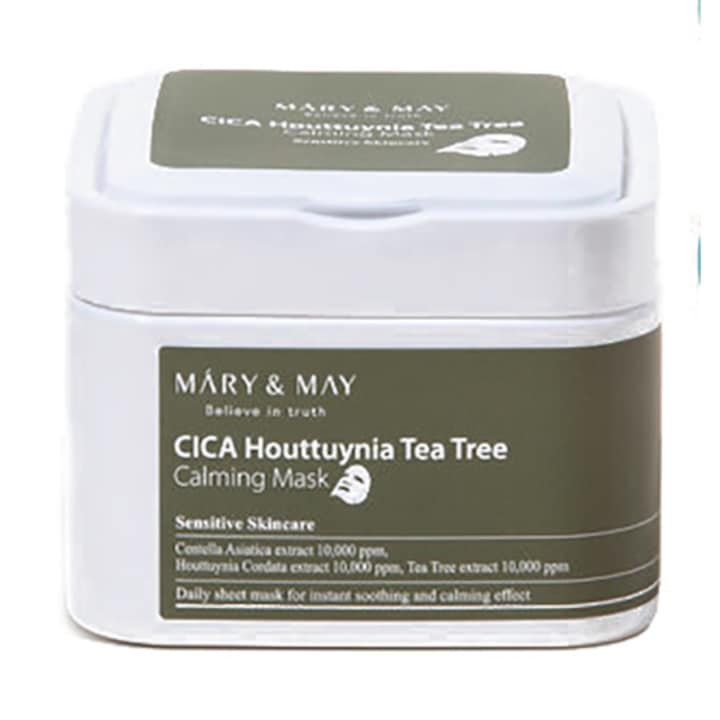 MARY&MAY, Маска за лице CICA Houttuynia Tea Tree, Текстил, 30 бр, 400 мл
